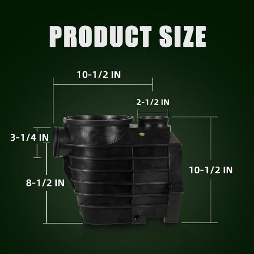 SPX3120AAZ Pump Housing and Strainer with Drain Plugs Threaded Style fit for Hayward Super II 2 Pump sp3000 Series: sp3007 sp3010, sp3000x Series: sp3005x7 sp3007x10, 2 by 2 Inch