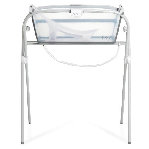 Evolur Supple Baby Spa Set with Infant Bathtub, Hammock Support Seat & Metal Frame, Newborn Tub for 0–12 Months, Complete Baby Care Essentials Gift Set for New Parents, White