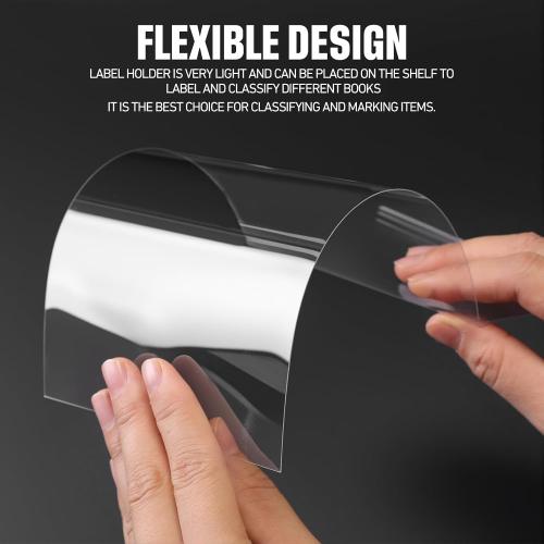Containlol 15 Pcs Moveable Shelf Label Holder for Library, 5.1 x 3.2 Inch