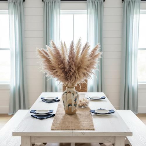 20 Stems Natural Pampas Grass Decor 40 Tall Dreid Pampas Grass for Wedding, Party, Farmhouse, Brown Dreid Flowers Boho Home Decor