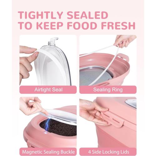 30-35Lbs Airtight Dog Food Storage Container,Collapsible Dog Food Container