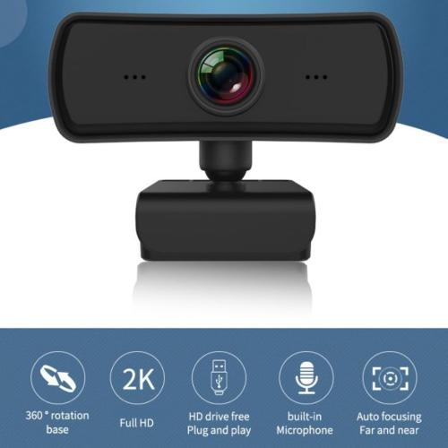 Hilitand 1080P Business Webcam with Microphone, USB 4K Web Computer Camera, for Live Broadcast/Net Class, Computer Accessory for 2000 /XP /7/8(Black)