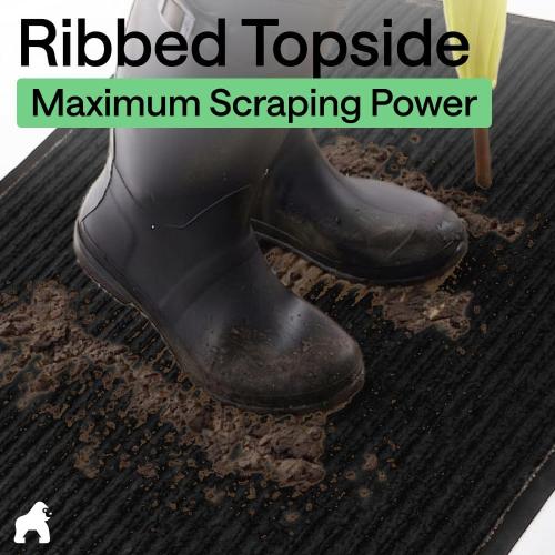 GORILLA GRIP Waterproof Traffic Guard Door Mat, Indoor and Outdoor Heavy Duty Entryway Mats, Strong Backing Commercial Utility Rugs, Office Hallway, Garage and Patio, Low Profile Runner,