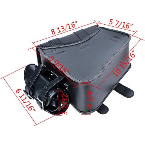 Astra Depot 1X Left PU Leather Motorcycle Solo Swingarm Side Tool Bag Saddlebag with Pannier Pouch Compatible with Harley Sportster XL883 XL1200