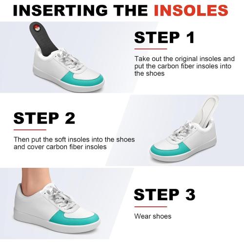 Carbon Fiber Insoles, Carbon Fiber Foot Plate 1 Pair Rigid Shoe Insert Support Turf Toe, Foot Fractures, Morton Extension, Hallux Rigidus and Limitus - Alternative to Post Op Shoe