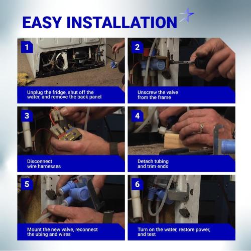 BlueStars Upgraded WR57X10051 Refrigerator Dual Inlet Water Valve - Compatible with G.E, Hotpoint & Kenmore Refrigerators - Replaces WR57X10040 AP3672839 PS901314 IMV513 WR2X10105