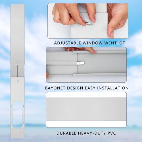 Portable Air Conditioner Kit with Hose, Adjustable Window Seal with Hose for Vertical/Horizontal Window