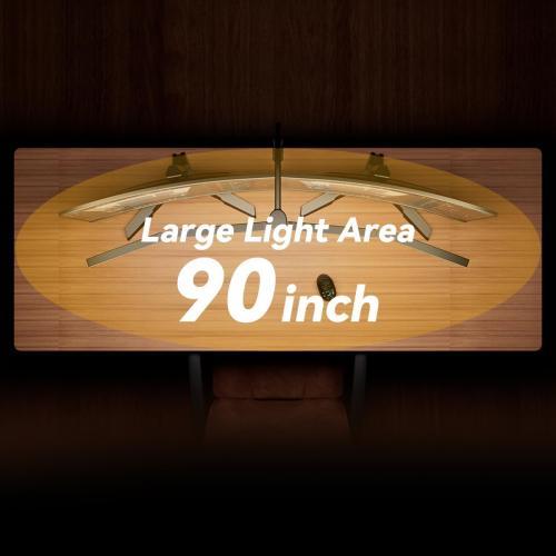 Adjustable LED Desk Lamp – Stepless Dimming & Color Temp Remote Control, Eye-Caring 4 Large Bright Light Souce for Home Office, Flexible Neck, Clamp Base, 5 Lighting Modes for Reading, Computer, DIY