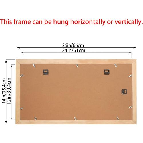 LTYHHK 12x24 Panoramic Picture Frames Solid Wood with 10x22 White Mat, Displays 10x22 with Mat or 12x24 without Mat, 10x22Poster Frame 12x24Photo Frames Black (L23B1224W1022)