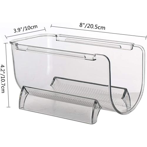 2 Pack Plastic Stackable Water Bottle and Wine Rack Storage Organizer for Kitchen Countertops, Pantry, Fridge, Clear