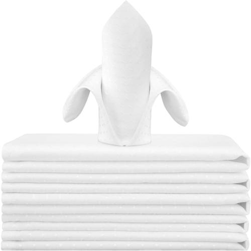 Cloth Napkins Set of 6, White Dinner Napkins Square Reusable17 Inch, Waffle Table Napkins Washable Great for Weddings Parties Holiday Dinner