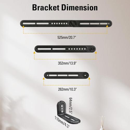 Mounting Dream Soundbar Mount Bracket Fits Most of Soundbars up to 15 Lbs