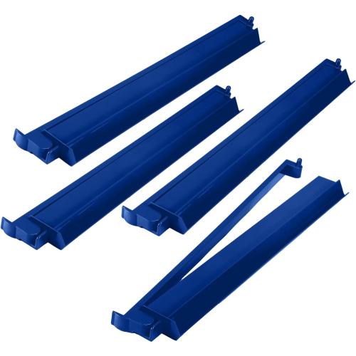 4 Pcs 18.7 Inch Dark Blue Acrylic Mahjong Tile Racks with Pushers for Game Night American Mahjong Racks Tile Set for Mah Jong Lovers and Beginners