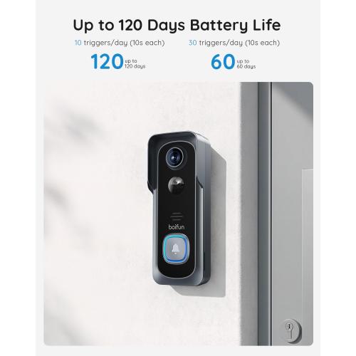 BOIFUN Video Doorbell Camera Wireless – No Subscription Required, 2K HD