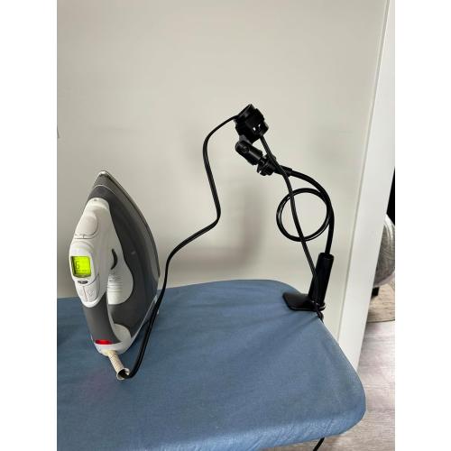 Universal Flexible Iron Cord Minder, Steam Iron Cord Holder for the ironing board helps keep the irons cord out of the way when in use - fits all standard ironing boards - No Irons , No Iron board