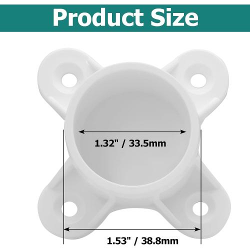 12Pcs 1Inch PVC Table Leg Cap Pipe Flange Fittings