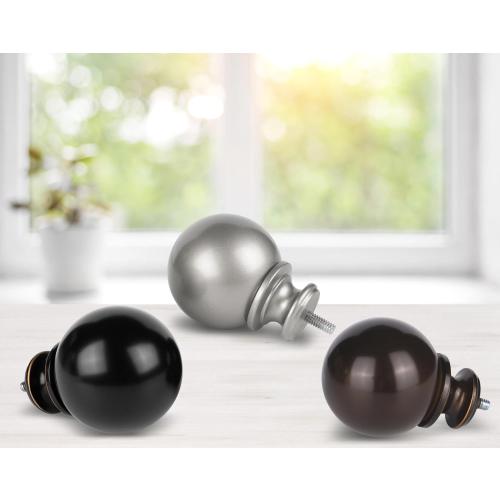 KAMANINA 2 Pack Curtain Rods 32 to 58 Inch (2.6-4.8ft), 7/8 Inch Single Heavy Duty Curtain Rods for Windows Adjustable Decorative Drapery Rod with Round Finials, Antique Silver