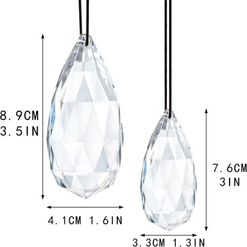 YU FENG 2 Pack Crystal Prism Suncatcher, Faceted Glass Rainbow Maker