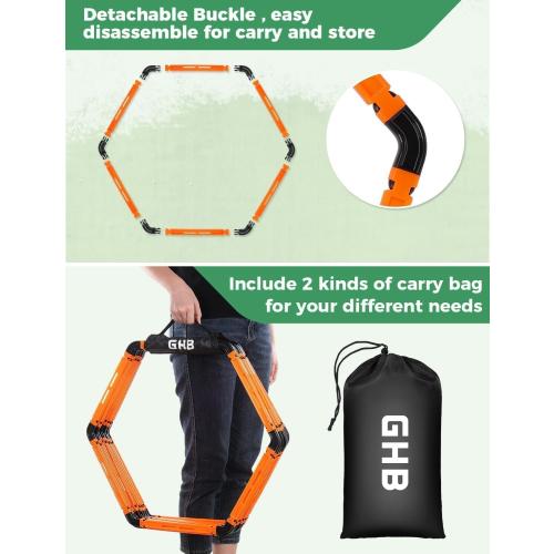 GHB Hex Agility Rings Speed Rings with Carrying Bag 6 Set