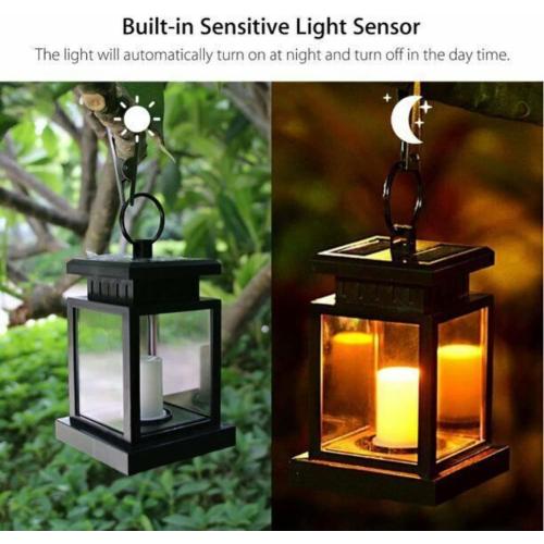 Solar Lantern Hanging Light LED Waterproof Yard Outdoor Patio Garden Yard Lamp