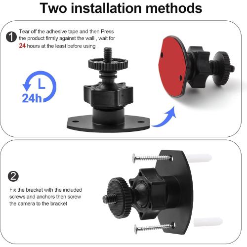 Wall Mount 1/4 Screw Mini Tripod Stand Holder for Valve Index/for HTC Vive/for Vive PRO Base Station-Equipped with Strong Double- Sided Adhesive and Screw Set-Drill or Adhensive at Your Own Choice