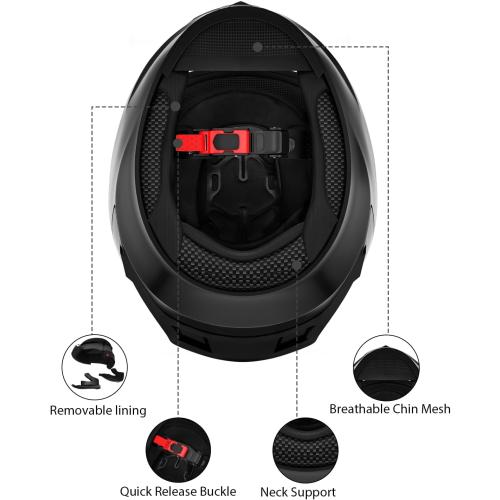 Favoto Full Face Motorcycle Helmet - Dual Visor, Anti-Fog Film Included, DOT Approved Adult Dirt Bike Helmet for Men Women