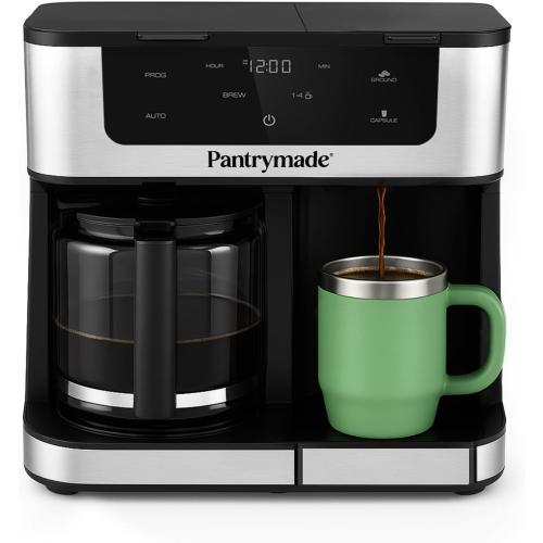 Black Deluxe 12-Cup Coffee Maker & Single Serve Brewer – Programmable, K-Cup Compatible, Adjustable Brew Size, Glass Carafe, Auto Shut-Off - Ideal for Home or Office