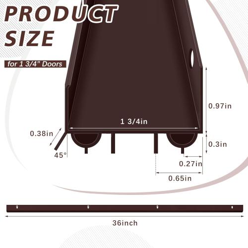 2 Sets Size 3/4x36 Color brown Door Sweep Plastic PVC 1 3/4 x 36 Slide on Bottom Exterior Door Seal Strip for Weather Stripping Draft Stopper (Brown)