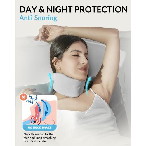Ice Silk Neck Brace - Soft, Breathable Cervical Collar for Pain Relief & Posture Correction - Washabel Anti-Snoring Support for Comfortable Sleep - Ideal for Office Workers