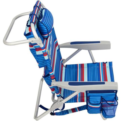 Tommy Bahama  Backpack Beach Chair 5 Position Chair, Including Lay Flat (Blue Stripes)