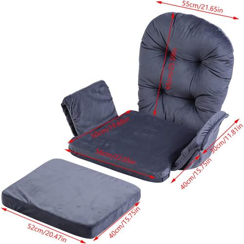 Zerone Soft Velvet Cotton Chair Cushions and Stool Pad Set, Glider Rocker Replacement Cushions with Storage Pockets