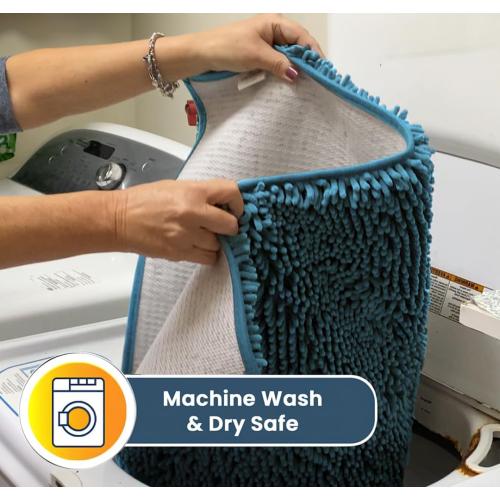 Muddy Mat® | Super Absorbent Door Mat Indoor, Microfiber Quick Dry Chenille Entryway Rug, Non-Slip Front Door Mat, Indoor Mats for Entryway, Machine Washable Pet Rug, Sky Blue