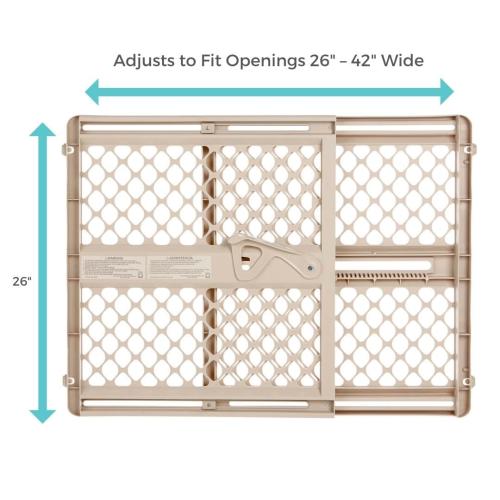 Toddleroo by North States - Supergate Ergo Baby Gate: Plastic Baby Gate for Stairs & Doorways - Adjustable Indoor Safety Gate - Made in USA - 26 to 42 Inches Wide - 26 Inches Tall - Sand