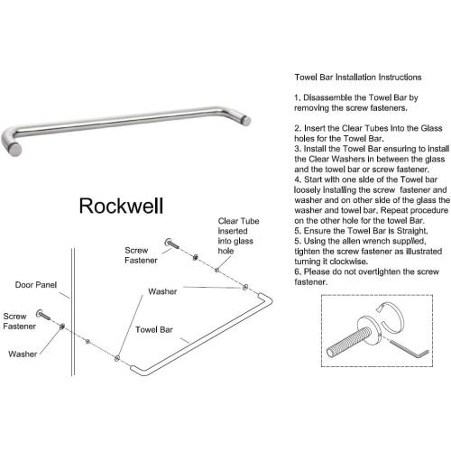 Rockwell Security Mont Hard Single Sided Towel Bar 26 Inch Glass Antique Black Finish for Commercial and Residential Frameless Heavy Glass Shower Doors