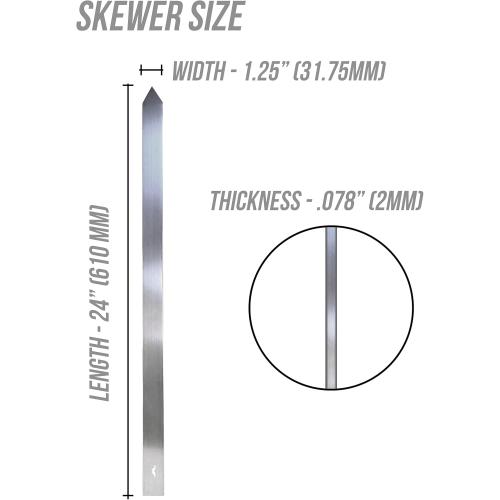 Muru Skewers - The Original Kabob Skewers, 304 Stainless Steel 1.25 Thick for Even Cooking - Heavy-Duty BBQ Grill Skewers, Reusable & Easy to Clean