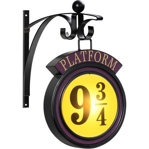 Platform 9 3/4 Sign Light,Movies Metal Wall Hanging Platform Sign Decorative Novelty Light, Room Party Decoration Vintage Hanging Night Light