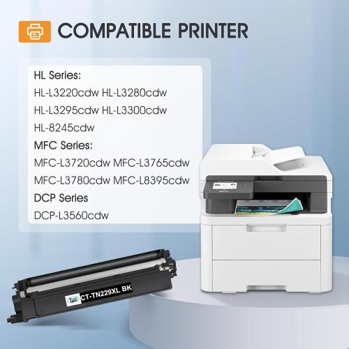 TN229 TN229XL MFC-L3780CDW Toner Cartridges 4 Pack for Brother MFC-L3720CDW