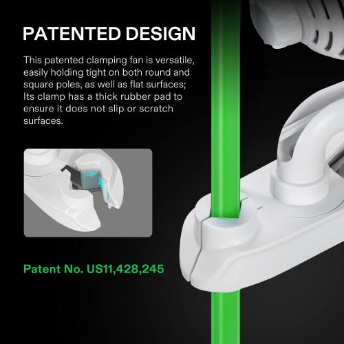 VIVOSUN AeroWave A6 Grow Tent Clip Fan, Patented Portable Auto Oscillating Fan 6” with 2-Speed, Strong Airflow but Low Noise, and Fully-Adjustable Tilt for Hydroponic Ventilation, White, 1-Pack