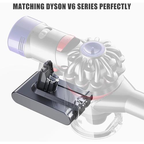 6000mAh Replacement Battery with Battery Level Display for Dyson V6 Compatible with Dyson V6 Vacuum Cleaner Series Animal DC72 DC74 SV03 SV05 SV06 SV07 SV09 V6 Absolute/V6 Motorhead/V6 Fluffy