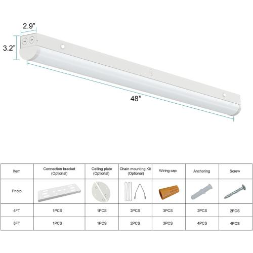 4FT LED Linear Lights Fixture, ETL Listed 5 Power(30W-70W)& 6CCT(3000K-6500K) All in 1, 4 Foot Shop Light, Up to 10500 LM Super Bright, LED Fluorescent Light for Workshop 4FT, DLC(4 PCS)