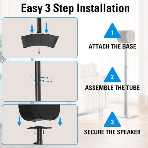 Mounting Dream Speaker Stands for Sonos Era 300, Height Adjustable Up to 42.4'', Set of 2 Surround Sound Speaker Stand with Cable Management for Sonos Era 300 Wireless Speaker,13.2 LBS Loading MD5416