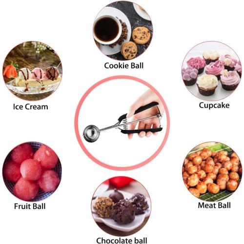 Small Cookie Scoop 1 Tbsp, Size #60 Cookie Dough Scoop, 1 Tableapoon Cookie Scoops for Baking, 18/8 Stainless Steel, Comfortable Grip, for Making Cookies, Melon Ball, Meatball, Cupcake