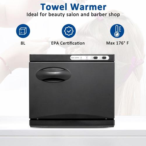 Winado Hot Towel Warmer Cabinet, 8L Mini Hot Bath Towel Warmer, Esthetician Towel Heating Cabinet for Facial Spa, Massage, Barber Shops and Home, Black