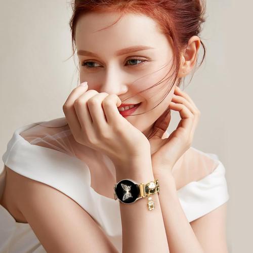 Stylish Metal Band Compatible with Samsung Galaxy Watch 7 Band/FE 6 5 4 40mm 44mm,Galaxy Active 2, 20mm Watch Strap Pretty Chain with Cute Decorative Charms Accessories for Samsung Watch Bands Women