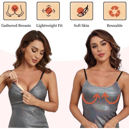 DEPOVOR Ultra Boost Inserts Double-Sided Adhesive Pads Sticky Bikini Padding Inserts for Sports Bra Swimsuit