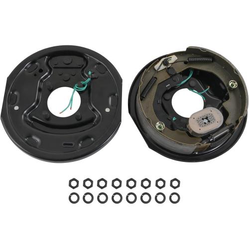 JDMSPEED Pair of 10 x 2-1/4 Self Adjusted Electric Trailer Brake Assembly Left and Right 3500lb Axle Trailer Brake Kit