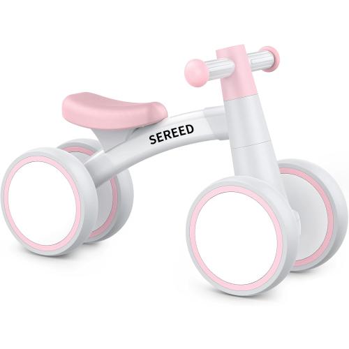 SEREED Baby Balance Bike for 1 Year Old Boys Girls 12-24 Month Toddler Balance Bike, 4 Wheels Toddler First Bike, First Birthday Gifts