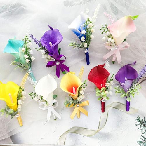 IPOPU 24PCS Artificial Flowers Fake Calla Lily Flowers Real Touch Calla Lily Faux Flowers Arrangement Bouquet for Home Garden Office Party Wedding Bouquet Centerpieces Flower Home Decoration (White)