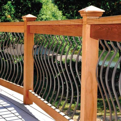 Deck Balusters 32-1/4 Inches Heavy Duty Iron Deck Balusters with Screws 51 Pack Metal Deck Spindles Balusters Iron Deck Spindles， Wave Arc Baluster for Outdoor Stair Deck Porch