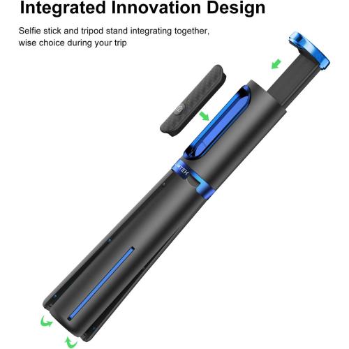 ATUMTEK Selfie Stick Tripod, 3-in-1 Extendable Aluminum Phone Tripod, Compatible with iPhone 17/16/15/14/13/12/11/11 Pro/XS Max/XR and Samsung Smartphones, Blue